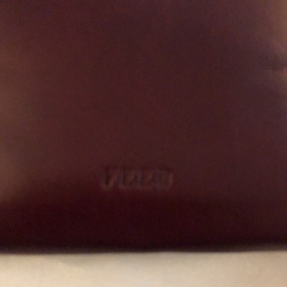 Feed Projects Burgundy Leather Mini Zip Around Wallet NEW - Picture 4 of 13